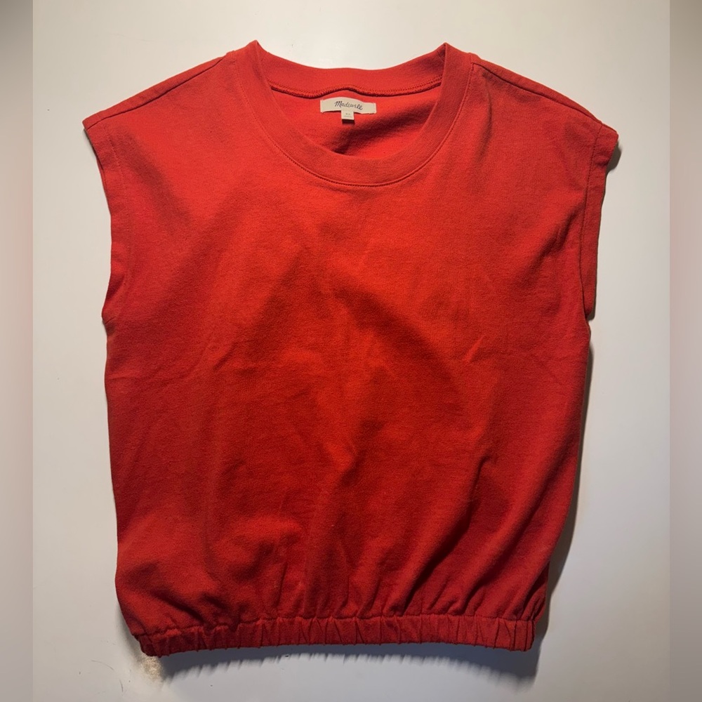 Madewell branded orange muscle tee size small